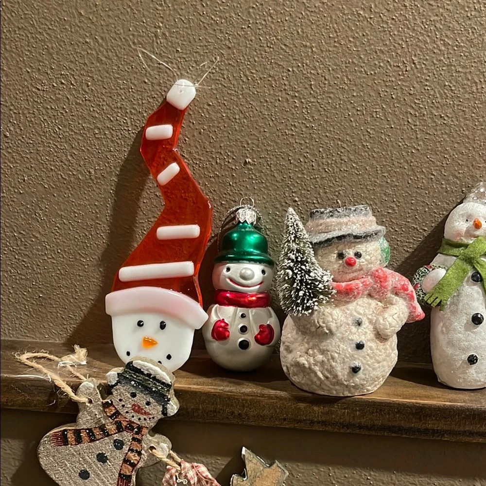 Vintage Festive Snowman Holiday Decor Lot
